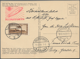 Zeppelinpost Deutschland: 1934, Deutschlandfahrt/Fhfn-Berlin: Luxus-Etappenkarte Mit Mi. EF 159 Nach - Luchtpost & Zeppelin