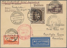 Zeppelinpost Deutschland: 1934, Saar/Europa-Südamerikafahrt: Seltene 40c Vertragsstaaten-Ganzsachenk - Luft- Und Zeppelinpost