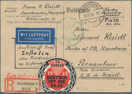 Zeppelinpost Deutschland: 1934. High Values (1.5,2,5Fr) Of The 1934 Volkshilfe / Welfare Issue On 19 - Luft- Und Zeppelinpost