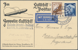 Zeppelinpost Deutschland: 1935. German DELAG Postcard Flown On The Graf Zeppelin LZ127 Airship's His - Luft- Und Zeppelinpost