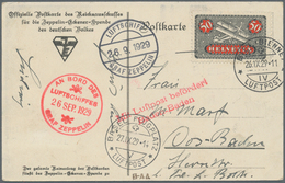 Zeppelinpost Europa: 1929. German Zeppelin-Eckener Spende Donation Postcard Flown On The Graf Zeppel - Otros - Europa