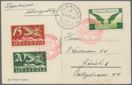 Zeppelinpost Europa: 1929, Schweizerflug, 15 C, 20 C U. 40 C Flugpostmarken (MiNr.179, 213 X, 234 X) - Andere-Europa