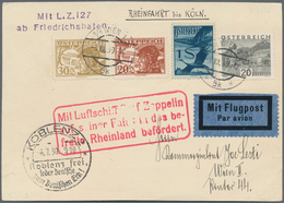 Zeppelinpost Europa: 1930. Original Austrian Card Flown On The Graf Zeppelin's 1930 Befreite Rheinfa - Andere-Europa