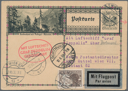 Zeppelinpost Europa: 1930, ÖSTERREICH/DORTMUND-FAHRT: Reizvolle GSK Mit Zusatzfrankatur Ab Wien Für - Altri - Europa