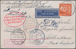 Zeppelinpost Europa: NIEDERLANDE/BIELEFELD-FAHRT-ZULEITUNGSKARTE 1930, Zuleitungskarte, Dekorativ Mi - Europe (Other)