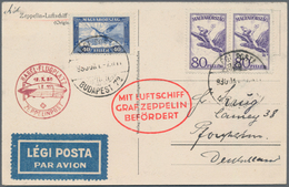 Zeppelinpost Europa: 1930, Ungarn/Baselfahrt: Äußerst Seltene Vertragsstaatenkarte Mit Flugpostmarke - Europe (Other)