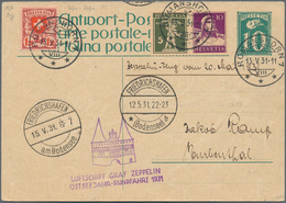 Zeppelinpost Europa: 1931, OSTSEEJAHR-RUNDFAHRT/SCHWEIZ-Karte Befördert Romanshorn (Stpl.-fehler) - - Europe (Other)