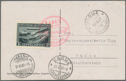 Zeppelinpost Europa: 1931, Vaduz-Lausanne: 1 Fr. Sonder-Fotokarte Des Luftschiffbau Zeppelin "Vaduz - Altri - Europa