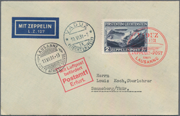 Zeppelinpost Europa: 1931, LIECHTENSTEIN/LAUSANNE-FAHRT: Zeppelin Luxus-Sonderkarte Mit Eingedruckte - Andere-Europa