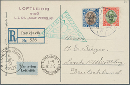Zeppelinpost Europa: 1931, Iceland Trip, 30a. And 1kr. On Registered Ppc 30.VI.31 To Germany, Fligth - Otros - Europa