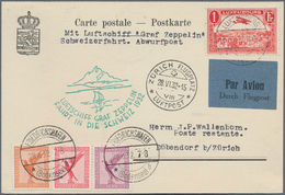 Zeppelinpost Europa: 1932, LUXEMBURG/SCHWEIZFAHRT, Luxus-Abwurfkarte ZÜRICH Mit LUX/DR-Mischfrankatu - Otros - Europa