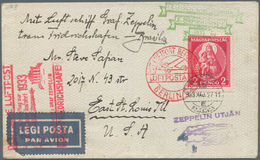 Zeppelinpost Europa: 1933, UNGARN/2. SAF, Anschlußflug Berlin: Toller Bedarfsbrief Mit 8 Marken Bunt - Otros - Europa