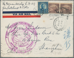 Zeppelinpost Übersee: 1929, USA/Weltrundfahrt: Etappenbrief Lakehurst-Tokio Mit Seltener Destination - Zeppelins