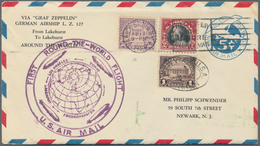 Zeppelinpost Übersee: 1929. Cover Flown On The Graf Zeppelin's USA-Germany Weltrundfahrt / Round-the - Zeppelin