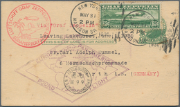 Zeppelinpost Übersee: 1930. Card Flown On The Graf Zeppelin's Return Trip From The USA In 1930. A Bi - Zeppeline
