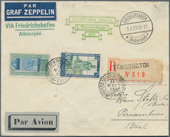 Zeppelinpost Übersee: 1933, 2 SÜDAMERIKAFAHRT/FRENCH SUDAN: Registered Letter Sent From " TOMBUUCTOU - Zeppelins