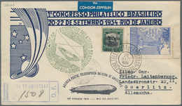 Zeppelinpost Übersee: 1934, BRASILIEN, 11.Südamerikafahrt 1934, Auflieferung Messepostamt: Reco-Luxu - Zeppelins