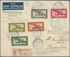 Zeppelinpost Übersee: 1934, WEIHNACHTSFAHRT/FRENCH INDOCHINE, Unique Contractstates Cover, Sent Regi - Zeppelines