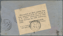 Katastrophenpost: 1896 (26.2.), USA Stat. Envelope 2c. Green On Blue Used From Williamson To Richmon - Otros & Sin Clasificación