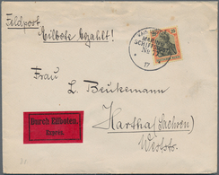 Deutsche Schiffspost - Marine: 1917 Expressbrief Der Marinefeldpost Mit EF Für Die Expressgebühr Von - Other & Unclassified