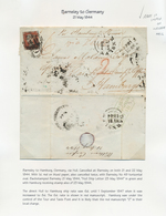 Schiffspost Alle Welt: 1844, Shipletter From Barnsley Via Hull To Hamburg Franked With 1 D Red On Bl - Otros & Sin Clasificación