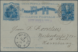 Schiffspost Alle Welt: 1899, Stationery Card 1 C. Reply Part W. Single Line "HUNGARIA" Canc. Ink. Cr - Autres & Non Classés