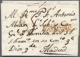 Spanien - Vorphilatelie: 1773, Folded Entire-letter Barcelona To Madrid With Tax-cancel "5" And RED - ...-1850 Prephilately