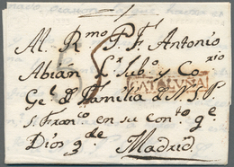 Spanien - Vorphilatelie: 1773, Folded Entire-letter Barcelona To Madrid With Tax-cancel "5" And RED - ...-1850 Voorfilatelie