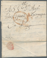 Spanien - Vorphilatelie: 1819, Folded Letter From SARRIA To Lugo With Red Oval Handstamp "Galicia/Sa - ...-1850 Voorfilatelie