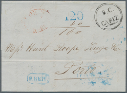 Spanien - Vorphilatelie: 1852. Stampless Envelope Written From 'Cadiz' Dated '17th Feb 1852' Address - ...-1850 Prephilately