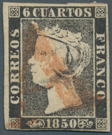 Spanien: 1850, 6 Cuartos Isabella II, Plate I, Type 7. Used With Large To Full Margins, Detailed Cer - Otros & Sin Clasificación