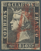 Spanien: 1850, 6 Cuartos Isabella II, Plate I, Type 19 Probably Used In Zaragoza. With Full Margins, - Sonstige & Ohne Zuordnung