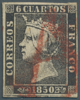 Spanien: 1850, 6 Cuartos Isabella II, Plate I, Type 19 Probably Used In Zaragoza. With Full Margins, - Otros & Sin Clasificación