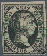 Spanien: 1851, 6cs. Black, Fresh Colour, Slightly Touched At Lower Right Otherwise Full To Large Mar - Other & Unclassified
