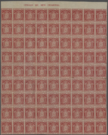 Spanien: 1854, 6 Cuartos Carmine, Mint Block Of 81 (9x9) Stamps From Top Margin Of The Printing Shee - Autres & Non Classés