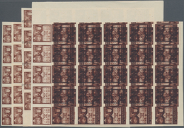 Spanien - Zwangszuschlagsmarken Für Barcelona: 1942, Town Hall Of Barcelona 5c. Brown In Four IMPERF - Kriegssteuermarken