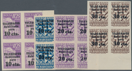 Spanien - Zwangszuschlagsmarken Für Barcelona: TELEGRAPH STAMPS: 1942/45, Provisional Issue Complete - War Tax