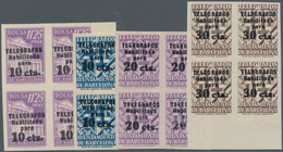 Spanien - Zwangszuschlagsmarken Für Barcelona: TELEGRAPH STAMPS: 1942/45, Provisional Issue Complete - Kriegssteuermarken