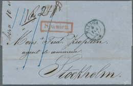 Spanien - Besonderheiten: 1857. Stamp-less Envelope Addressed To Stockholm Written From Malaga Dated - Autres & Non Classés