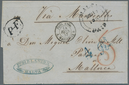 Spanien - Besonderheiten: 1857, Stampl-less Folded Letter Adressed To Mallorca Canceled "Malta/Paid" - Other & Unclassified