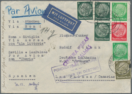 Spanien - Besonderheiten: 1939, INCOMING MAIL: Germany, 2 X 5 Pf, 3 X 6 Pf, 12 Pf And 30 Pf Defintiv - Other & Unclassified