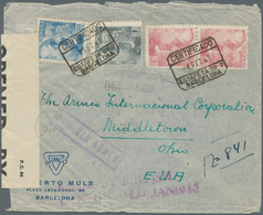 Spanien - Besonderheiten: 1941, INTERCEPTED MAIL, 30 C Blue, 1 Pta Grey And 2 X 4 Pta Rose, Mixed Fr - Otros & Sin Clasificación