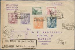 Spanien - Besonderheiten: 1946. Registered Envelope Written From Spain Addressed To Harbin, China Be - Andere & Zonder Classificatie