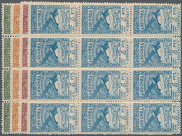 Andorra - Spanische Post: 1932, Not Issued Airmail Set Of 12 In Blocks Of Twelve, Mint Never Hinged - Other & Unclassified