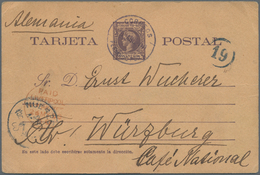 Fernando Poo: 1900, Stationery Card 2 C. Violet Sent From "FERNANDO POO 13.4.00" Via Liverpool (26.5 - Fernando Po