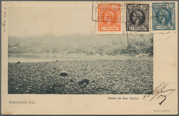 Fernando Poo: 1905. Picture Post Card Of 'Baltia De San Carlos' Addressed To France Bearing Fernando - Fernando Poo