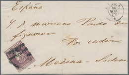 Philippinen: 1861, 1 Real Violet Ovpt. "habilitado / Por La / Naction", On Front Cover To Medina Sid - Filipinas