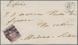 Philippinen: 1861, 1 Real Violet Ovpt. "habilitado / Por La / Naction", On Front Cover To Medina Sid - Philippinen