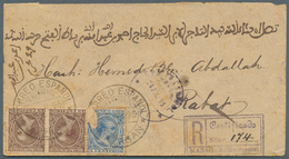 Spanisch-Marokko: 1895. Registered Envelope (backflap Partly Missing) Bearing Spain Yvert 198, 5c Bl - Spanish Morocco