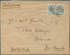 Spanische Besitzungen Im Golf Von Guinea: 1922, 40c. Light Blue, Horizontal Pair On Registered Cover - Guinea Spagnola